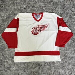 Vintage Detroit Red Wings NHL CCM Maska Hockey Jersey Size XXL White Red